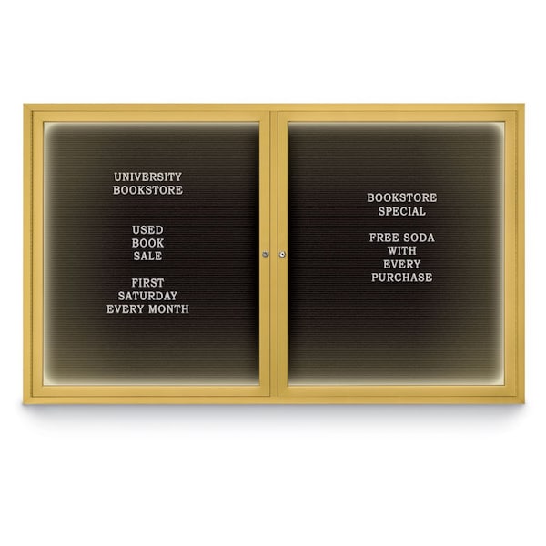Indoor Enclosed Combo Board, 42"x32", Black Frame/Black Porc & Black